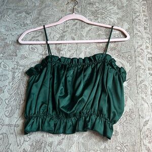 SHEIN forest green cropped top, medium
